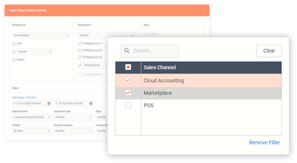 AutoCount OneSales sales reporting interface