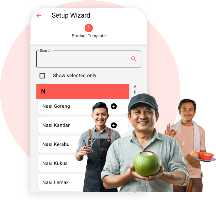 PalmPOS mobile ordering interface